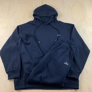ALO Yoga Navy Hoodie and Sweatpants Set